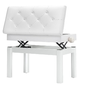 Banqueta blanca de piano regulable