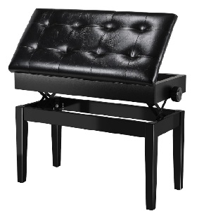 Banqueta negra acolchada para piano y teclado de 48 a 58 cm de altura