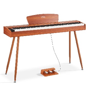 Teclado digital de madera con 88 teclas y pedales